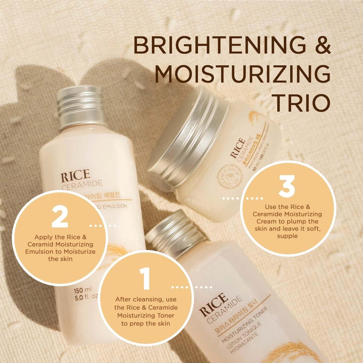 The Face Shop Rice Ceramide Moisturizing Cream 50ml (Made in Korea)
