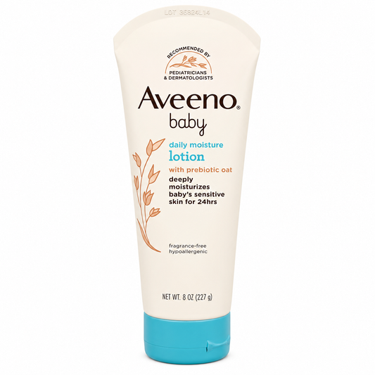 Aveeno Baby Daily Moisture Lotion with Natural Colloidal Oatmeal 227ml (UK Packaging)