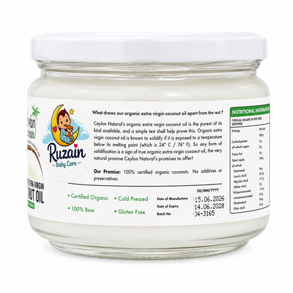 Ceylon Naturals Organic Extra Virgin Coconut Oil 300ml (Sri Lanka)