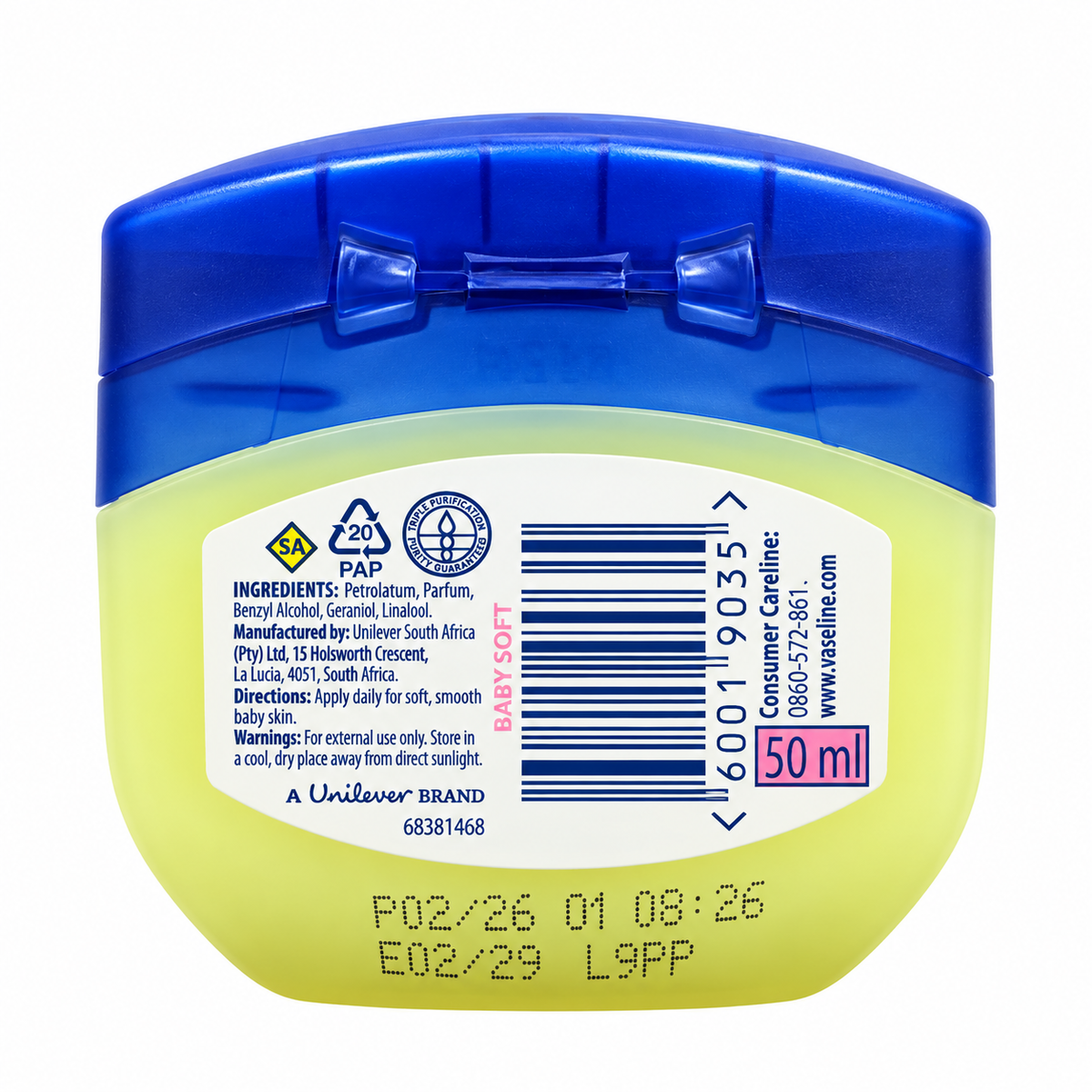 Vaseline Baby Gentle Protective Jelly 50ml (South Africa)
