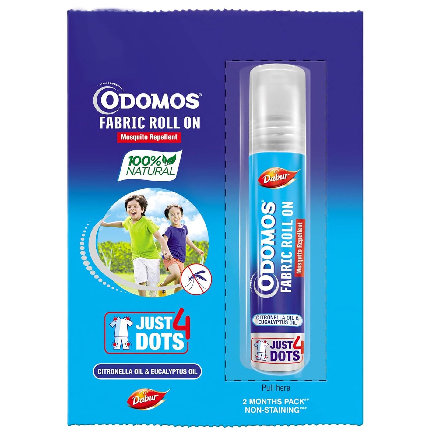 Odomos Baby Mosquito Repellent Fabric Roll On - 8 ml (Indian)