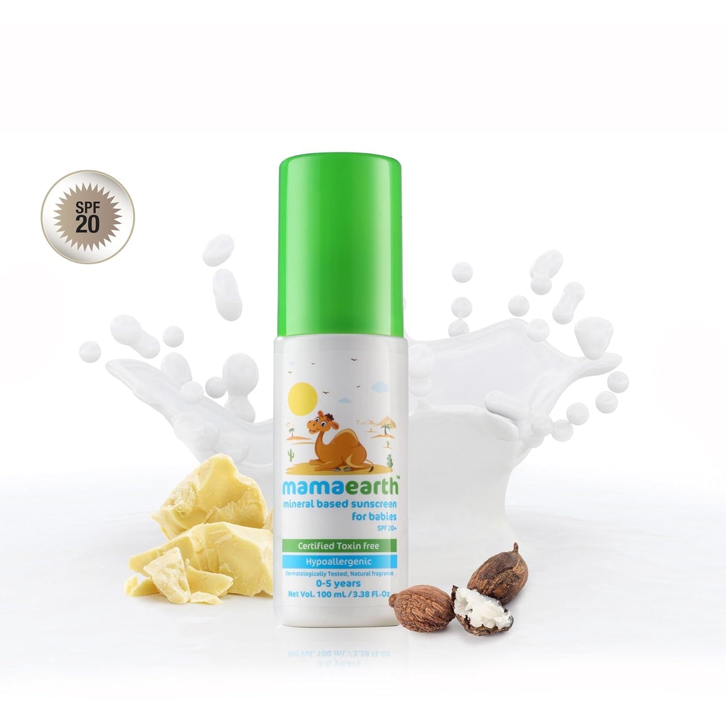Mamaearth Baby Mineral Based Sunscreen for Babies SPF 20+ (0-10 Years) 100ml