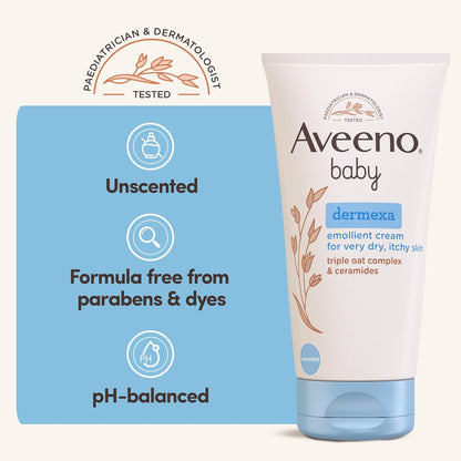 Aveeno Baby Dermexa Emollient Cream for Very Dry Itchy Skin 75ml