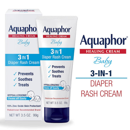 Aquaphor Baby Healing Cream 3-in-1 Diaper Rash Cream (15% Zinc Oxide) 99g