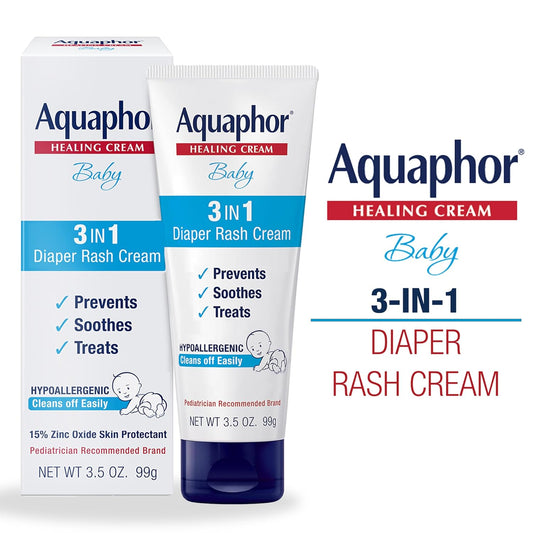 Aquaphor Baby Healing Cream 3-in-1 Diaper Rash Cream (15% Zinc Oxide) 99g