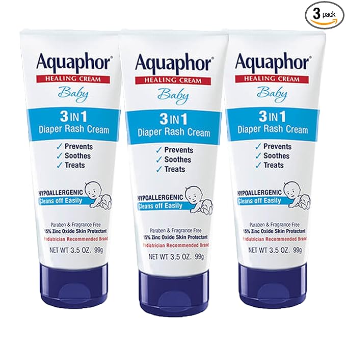 Aquaphor Baby Healing Cream 3-in-1 Diaper Rash Cream (15% Zinc Oxide) 99g