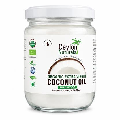 Ceylon Naturals Organic Extra Virgin Coconut Oil 200ml (Sri Lanka)