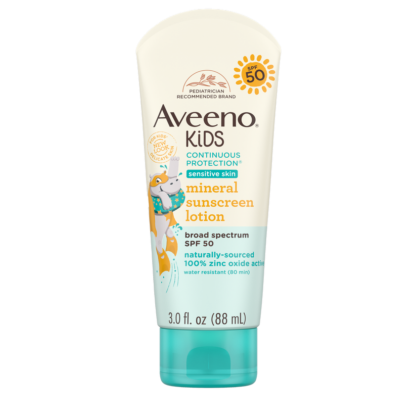 Aveeno Kids Continuous Protection Broad Spectrum SPF 50 Mineral Sunscreen 88ml (Canada)