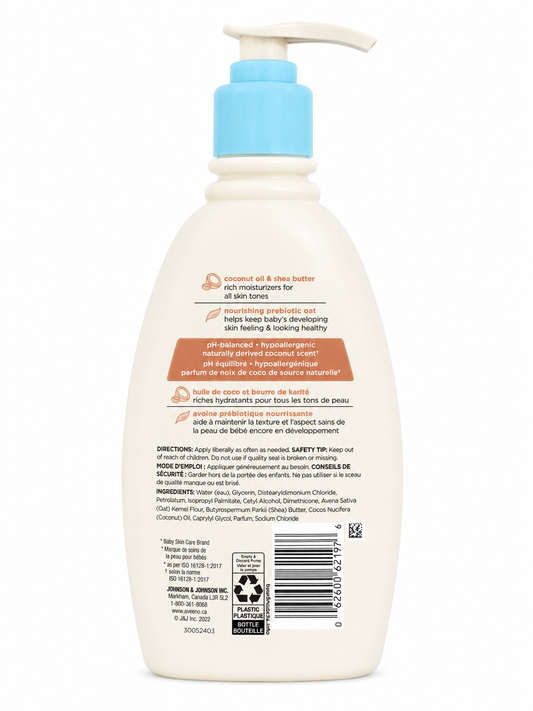 Aveeno Baby Daily Moisturizing Cream Coconut Oil & Shea Butter 354ml (Canada)