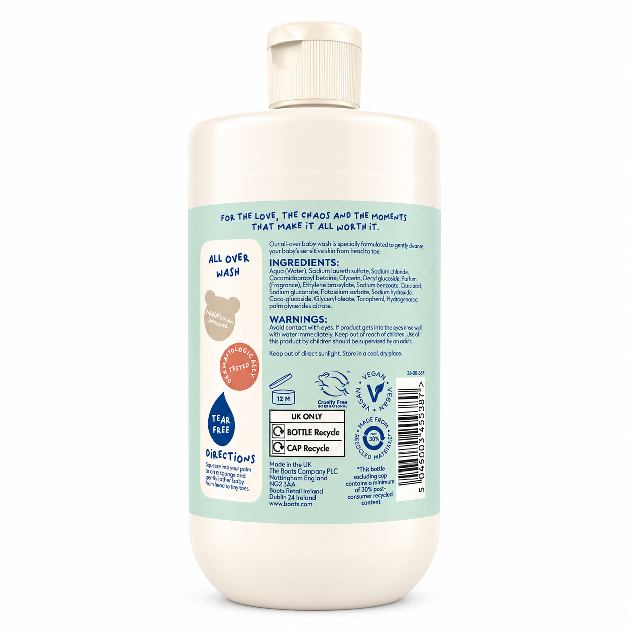Boots Little + Loved All Over Wash 500ml (UK)