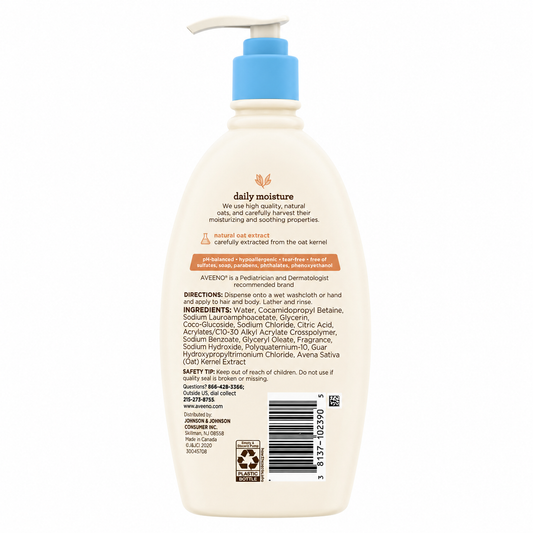 Aveeno Baby Daily Moisture Wash & Shampoo 532ml (Canada)