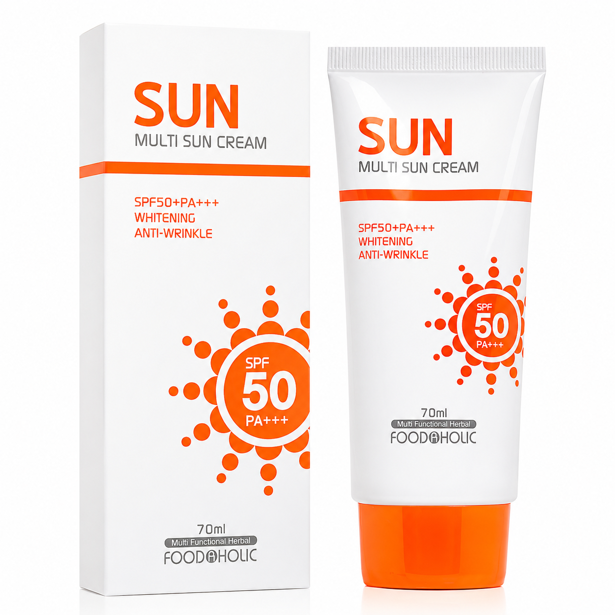 Foodaholic Sun Multi Sun Cream SPF 50+ PA+++ 70ml (Made in Korea)