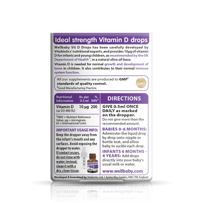 Wellbaby Vit D Drops (0-4 years) 30ml